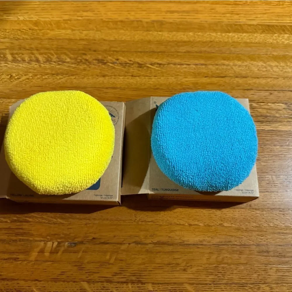 Norwex Kids Bath Sponges Set of 2 Teal and Yellow NWT